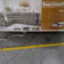 True Comfort Nealy Sofa Sectional High Performance Fiber Filled Back Cushions, Storage Console With Socket and Dual USB Charging, and Two Cup Holders, Comfort Coils Support System for Superior Seating, Manual Recliner Function. Dimensions: 54.5"L x 3