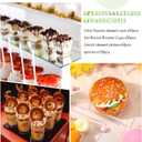 Nuogo 300 Pcs Mini Dessert Cups with Spoons 5.6 oz Square Plastic Dessert Cups 3 oz Round Shooter Containers 3.6 Inch Clear Plastic Plates Disposable Containers for Appetizers Parfait Pudding(Clear)