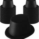 SATINIOR 24 Pack Black Plastic Top Hats Magician Costume Party Hats for Kids & Adults Bulk Dress up for Cosplay Birthday