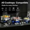 COOKER KING Stainless Steel Cookware Set, Pots and Pans Set Non Stick, Frying Pans, Saucepan, Saute Pan & Stock Pot, Non Toxic, Induction, Oven, Dishwasher Safe, PFOA Free, 8 PCS