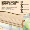 Cordless Bamboo Roman Shades, Light Filtering Bamboo Shades Blinds Window Treatment Roll Up Blind for Windows, 36" W x 64" H, Beige