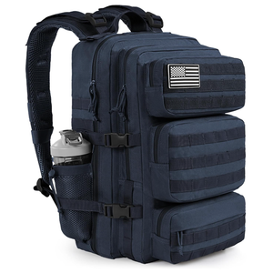 Military Tactical Backpack 25L Day Backpack for Men Molle Army 3 Days Assault Pack Bug Out Bag Water Resistant and Heavy Duty Hiking Treeking Rucksack - Dark Blue