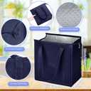 10 Pack Large Insulated Grocery Bags Reusable Shopping Bags with Zippered Top 13 x 12 x 7 Inch Thermal Cooler Totes Bulk with Handles for Hot Cold Food Delivery Refrigerator (Navy Blue), approx. 13 x 12 x 7 inches/ 33 x 30.5 x 18 cm