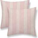 Pink Polka Dot Pillow Covers 24 x 24 Inch Set of 2 Boho Striped Decorative Outdoor Throw Pillow Covers Linen Modern Geometry Cushion Cases for Home Sofa Couch Living Room Decor