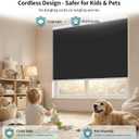Cordless Blackout Cellular Shades for Windows, Honeycomb Window Shades with Thermal Insulation, Child & Pet Safe Room Darkening Shade, Easy Install,27" W x 64" H, Black