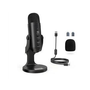 ZealSound Podcast Microphone for PC, Noise Cancellation USB Mic with Gain, Volume Adjustment & Mute Button, Monitoring & Echo, for YouTube, TikTok, Podcasting, Streaming, iPhone, iPad, Android, Mac