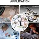 2 x Lakei Magnifying Glass 10X Handheld Reading Magnifying Glass, 90mm Shatter Resistant Lens, Non-Slip Rubber Handle, Suitable for Elderly Reading and Science Hobby(Pink)