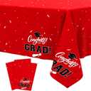Tbsone Graduation Tablecloth 2026, 3 Pack Disposable Plastic Table Covers 54" x 108", Congrats Grad Party Supplies for College & High School Graduation (Red)