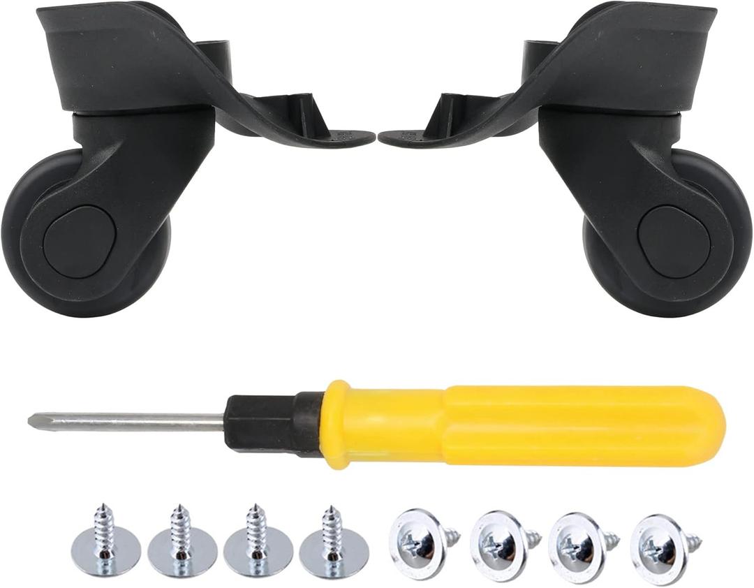 BQLZR Luggage Swivel 9.1cmx10.7x4.9cm Black Plastic Left & Right Wheels DIY Replacement Parts Pack of 2 (See Video First)