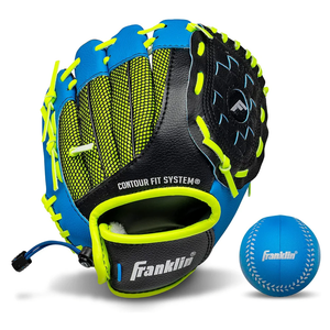 Franklin Sports Youth Teeball Glove - 9.0 Inch Neo-Grip Synthetic Leather Fielding Glove - Left & Right Handed Ready To Play with Bal