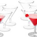 Elegant Clear Plastic Martini Cups (6 Count) - Premium Plastic Cocktail Glasses & Party Drinkware, Perfect Party Supplies for Birthdays, Weddings or Everyday Use, 2.50 oz. (Pack of 2)