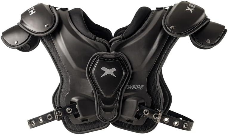 Xenith Velocity 2 Junior Vasity Football Shoulder Pads- Lightweight Protectve Gear for Larger Youth Athletes- Easy On/Off, Comfortable Fit- Low Profile Design for Improved Performance (Large (18-20))