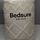 Bedsure Tufted Boho Comforter Set Queen Size - Beige Boho Bed Set, GentleSoft 3 Pieces Farmhouse Shabby Chic Embroidery Bedding, Gifts for Woman, Soft Jacquard Queen Comforter for All Seasons (01 - Beige - Elegant)