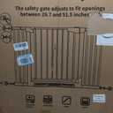 Cumbor 29.751.5" Extra Wide Baby Gate for Stairs, Pressure-Mounted Dog Gates for Doorways & Hallways, Auto-Close Walk-Through, No-Trip Design, Child Proof Safety, Dog/Pet Gate for Indoor Use, Brown
