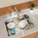 Gold Large 26" x 14" Kitchen Sink Grid,Sink Protector for Kitchen Sink,Stainless Steel Sink Rack with strainer,sink grate for Bottom of Sink,Rear Drain with Corner Radius,Stainless Steel