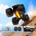 Amphibious Remote Control Car, 1:18 Monster Truck Toys for Boys RC Cars, 2.4 GHz Waterproof RC Trucks, 4WD All Terrain Off-Road Pickup, Kids Christmas Birthday Gifts Present Boys Girls Toys Ages 6+ (Silver)
