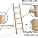 FUIN 57in Wood Blanket Ladder Living Room Decorative Wall Leaning Farmhouse Quilt Display Holder Rustic Wooden Towel Rack for Bathroom, Brown