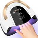 268W UV LED Nail Lamp, LKE Nail Dryer for Gel Polish, 4 Timers UV Nail Lamp Professional Nail Light, 57Pcs Lamp Beads and Automatic Sensor(White)