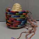 Frcctre 7 Pack Mini Mexican Hat Natural Straw Sombrero Party Hats, 5.5 Inch Carnival Mexican Birthday Cinco de Mayo Party Decoration Costume Hats