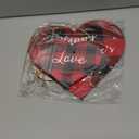 Menkxi Happy Valentines Day Love Be Mine Door Sign Hanging Wooden Heart Wood Door Hanger Red and Black Buffalo Plaid Heart Shape Wall Plaque for Front Home Porch Lawn Yard Decor Supplies, 20 Inch