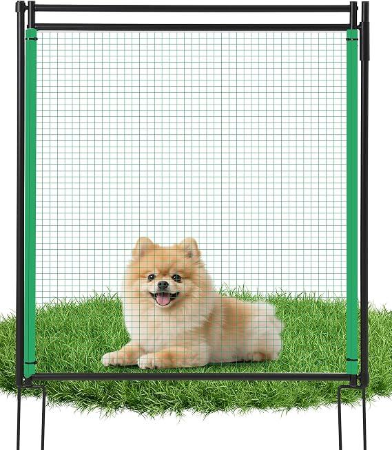 4'x82' Temporary Fence with Posts, Dog Fence Outdoor for Yard, Black