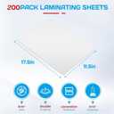 CAREGY 200 Pack Laminating Sheets, Hold 11 x 17 Inch Sheet, 5 Mil Clear Thermal Laminating Pouches 11.5 x 17.5 Inch Lamination Sheet Paper for Laminator, Round Corner