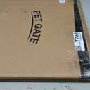 Malier Dog Gate with Door, 34-55" Extra Wide Full Metal Pet Gate Short Dog Gate for Stairs, Pressure Mount 20'' Tall Small Puppy Gate, Easy Step Over Low Gate for Doorways (Black)