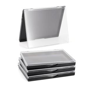 Magnetic Makeup Palette with Clear Top, 3Pack Empty Eyeshadow Pan Dispensing Storage Box with 60Pcs Adhesive Metal Stickers for DIY Cosmetics Lipstick Blush Powder-4.8" x 4"Palette