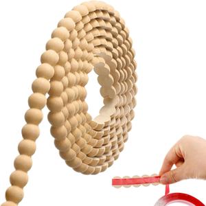 Leinuosen Flexible Molding Trim Peel and Stick for Walls Decorative Bead Pearl DIY Wall Trim for Bathroom Mirror Frame Border Backsplash Ceiling Cabinet TV Wall Edge (Wood,10ft /20 mm)