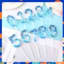 5 x Cartoon Birthday Candle, Blue Number Candle with Golden Rings Anime Themed Cake Topper Birthday Decoration Supplies for Boys Girls (Number 4)