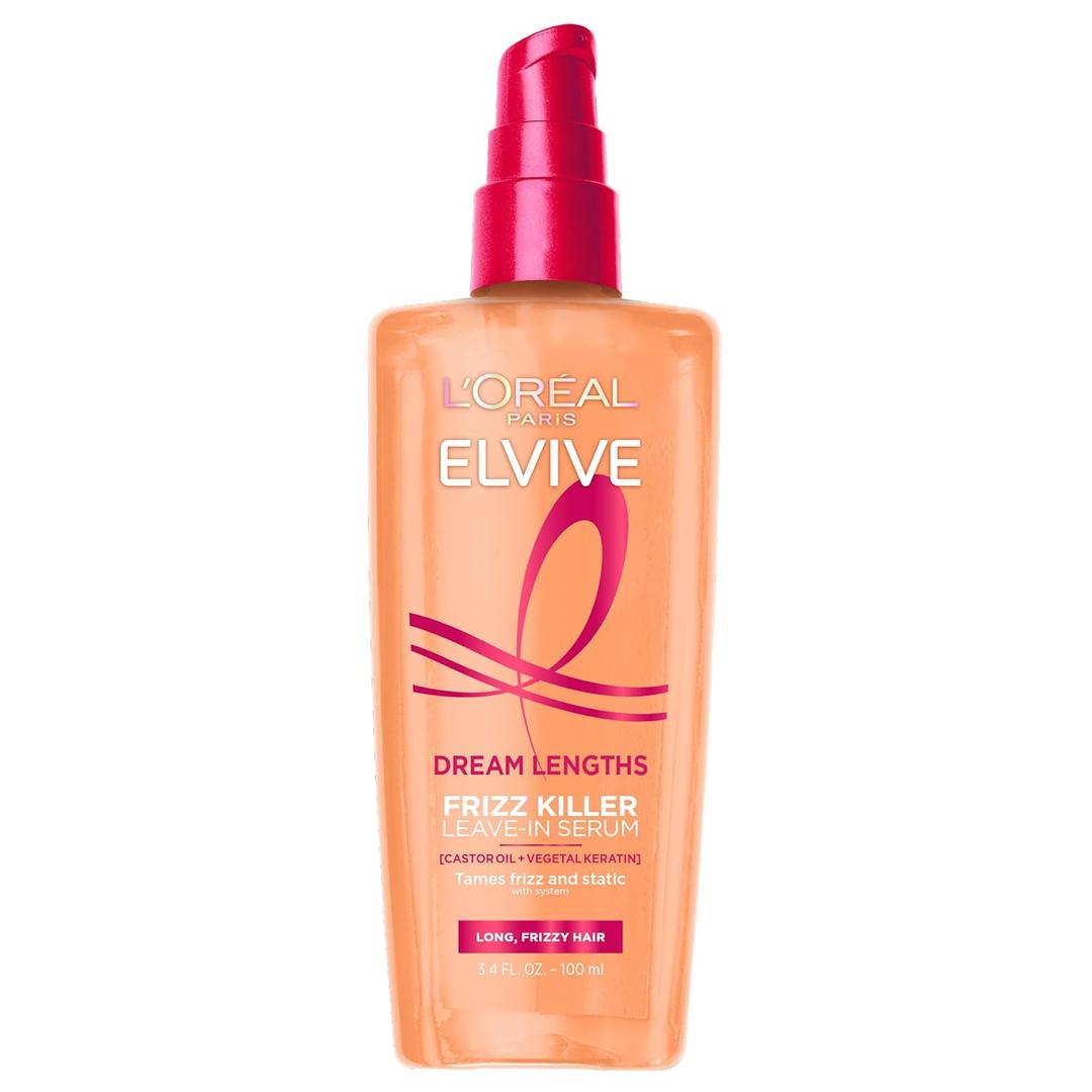 L'Oreal Paris Elvive Dream Lengths Frizz Killer Leave-In Serum, 3.4 Ounce