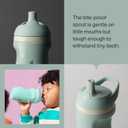 Tommee Tippee Insulated 9oz Sporty Spout Toddler Water Bottle, No Spill, Sippy Cups for Toddlers 1-3, Two-Piece Valve Helps Stop Spills, Light Blue & Orange, BPA Free, Pack of 2