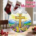 2 x Christmas Ornaments: Stained Glass Ornament, Christmas Tree Ornament, Hanging Ornaments for Home Decor & Xmas Tree Decorations  Exquisite Holiday Decor, Gifts & Holiday Present - Cross