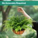 Fake Ferns with Hanging Baskets, Lifelike UV Resistant Artificial Hanging Plants Outdoor Faux Plants for Front Porch Patio Garden Home Dcor(1 Set)