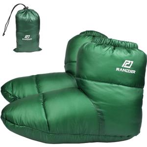 Down Booties Warm Socks 10D Nylon Ultralight Sleeping Sock for Camp, Backpacking, Camping Sleeping Bag Tent Down Slippers Foot Warmer (R02) (Small)