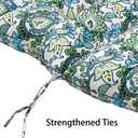 Magpie Fabrics Indoor Outdoor Tufted High Back Chair Cushion Set of 2, Waterproof All-Weather Deep Seating Rocking Chair Patio Garden Chaise Lounge Sun Lounger Chair Cushions(Botanical Blue Green)