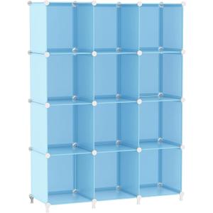 AWTATOS Cube Storage Organizer Protable Closet Organizers and Storage for Kids DIY Stackable 12 Cube Storage Shelves Clothes Organizer for Bedroom, Home, Blue