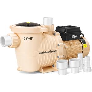 VIVOHOME 2.0HP 115V Variable Speed Pool Pump for in/Above Ground Pools, Beige