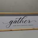ZZJJHYWGQ Gather Here With Grateful Hearts Sign Rustic Farmhouse Wall Art 32"12" For Dining Room kitchen Family Gathering Thanksgiving Decor Minimalist Large Wooden Framed Hanging Art (Wood)