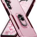 for Samsung Galaxy A26 5G Phone Case [15 FT Military Grade Drop Protection] with 2x Tempered Glass Screen Protector, Heavy-Duty Shockproof Magnetic Kickstand Case for Samsung Galaxy A26 5G (Pink)