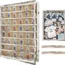 Shadow Box Frame Display Case 18x24 with Removable Shelves, Deep Memory Box Trinket Knick Knack Shelf Cabinet for Collector, Keepsake Coins Military Medals Wedding Flowers White