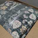 Lofus Green Boho Floral Rug 9x12, Washable Large Living Room Area Rugs