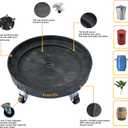 ELAFROS 30 Gallon and 55 Gallon Heavy Duty Plastic Drum Dolly Durable Plastic Drum Cart 900 lb. Capacity- Barrel Dolly with 5 Swivel Casters Wheel,Black