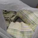 Homzard Queen Quilt - Cotton Comforter Set Queen Size, Green Yellow Striped Quilt Set,Olive Green Plaid Quilted Bedspread, Lightweight Bedding Comforter 3 Pieces All Season