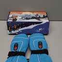 Heated Gloves for Kids, 7.4V Rechargeable Battery Winter Gloves for Boys Girls, Waterproof Windproof Heated Mittens for Kids, Outdoor Skiing Snowboarding Sledding Cold Weather (XX-Small, Blue)
