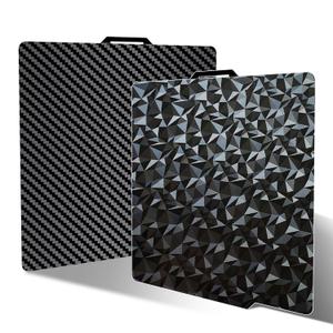 3D Printer Platform PEO PET Bambu Lab Build Plate for Bambu Lab P2S/P1S/P1P/A1/X1C/X1/X1E,257x257mm Diamond +Carbon Fiber Spring Steel Plate Sheet Flexible 3D Printing Bed Plate