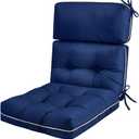 High Back Patio Chair Cushions 44"x22"x4" Thick Memory Foam Replacement with Ties for Adirondack Rocking Chair Outdoor Seat Pad Chair (Blue)