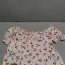 Floerns Women's Plus Size Cherry Print Off Shoulder T Shirt Short Sleeve Tie Front Tee Tops XXL