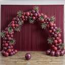 10 ft x 10 ft Wrinkle Free Maroon Backdrop Curtain for Parties, Polyester Burgundy Photo Backdrop Drapes 2 Panels 5x10ft for Baby Shower Wedding Birthday Party Engagement Ceremony Decoration
