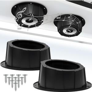 Dubbs Hardware 2PCS x 6.5 Speaker Pods, Angled Speaker Enclosure for 6.5 Inch Speakers for UTVs, RVs, Cars, Boats, Trunks, Trailers, Doors with Pre-Drilled Holes, Screws Included (Black)